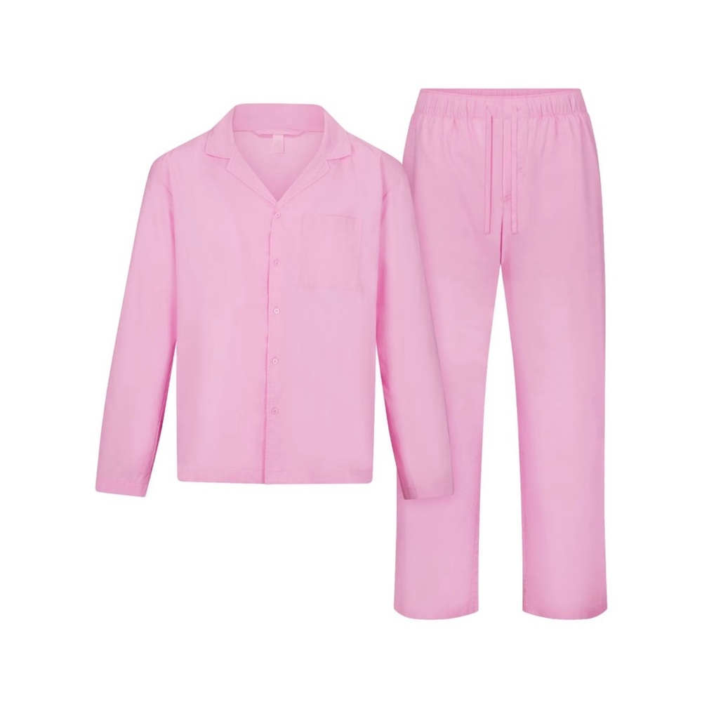 ๐ซSKIMS Cotton Poplin Long Sleep Set | Bubble Gum ๐ (L)